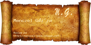Menczel Géza névjegykártya