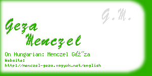 geza menczel business card